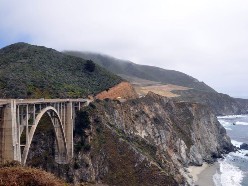 Bixby Creek Bridge in fog